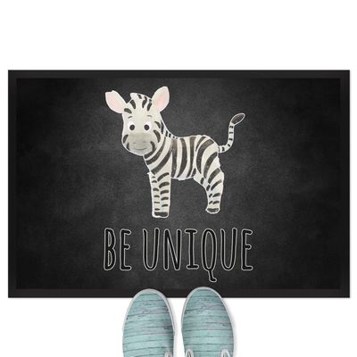 JUNIWORDS Be Unique Zebra Doormat, 120 x 80 cm, with Rubber Edge (1003849)