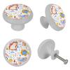 White Round Cabinet Knobs for Kitchen, 4-Pack with Animal Motifs view 4