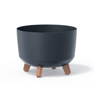 Prosperplast Gracia Standard Eco Wood Planter with Removable Legs and Insert, 290 mm, ECO Anthracite