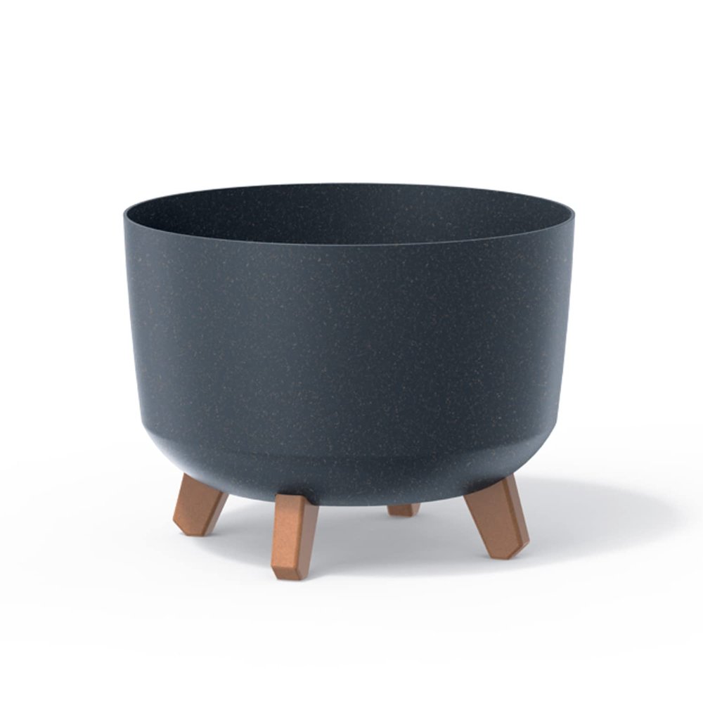 Prosperplast Gracia Standard Eco Wood Planter with Removable Legs and Insert, 290 mm, ECO Anthracite