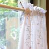 A.Monamour White Cotton Botanical Embroidered Café Curtain view 2