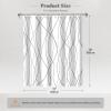 Punkray Gray-White Striped Fabric Shower Curtain with 12 Hooks view 2
