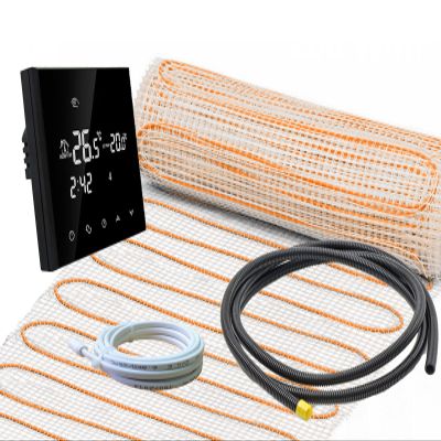 UltraPro Extra-Strong Electric Underfloor Heating for Tiles, 200 W/m² Complete Set with RT-50 Thermostat, Black (13 m - 0.5 x 26 m)