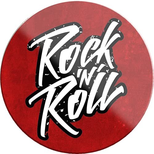 schilderkreis24 Funny “Rock ’N’ Roll” Quote Magnet, 8 x 8 cm