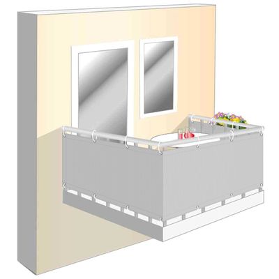 Balcony Privacy Screen 115 x 550 cm, Light Gray