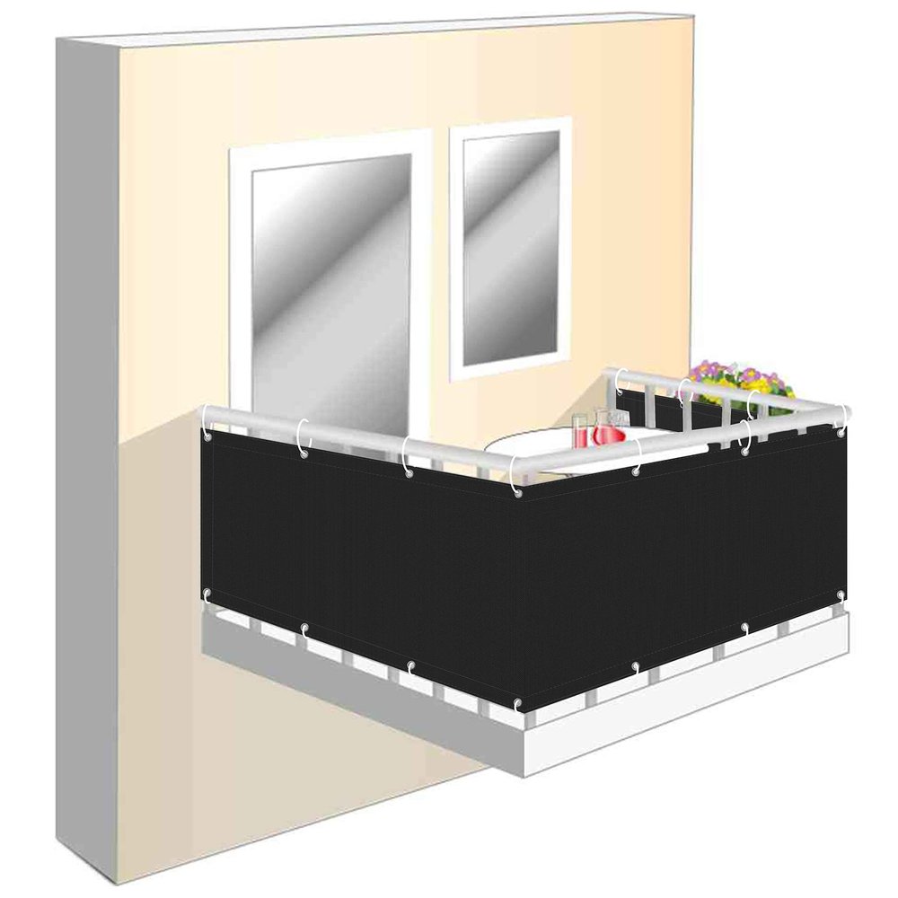 Balcony Privacy Screen 120 x 250 cm, Weather-Resistant, Dark Gray