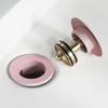 WRIST Pink Pop-Up Drain Stopper with Overflow view 3