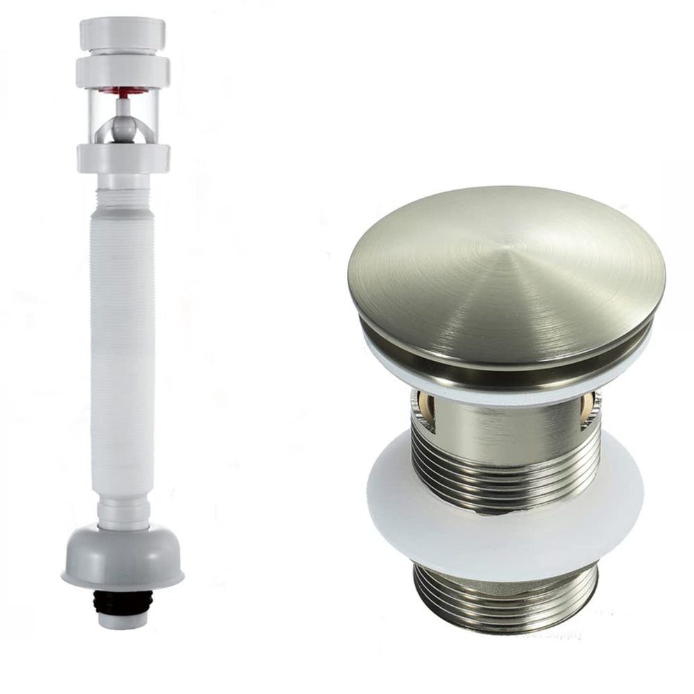 WRIST Pop-Up Bathroom Sink Drain with Overflow, Adjustable ABS Pipe, Brushed Gold