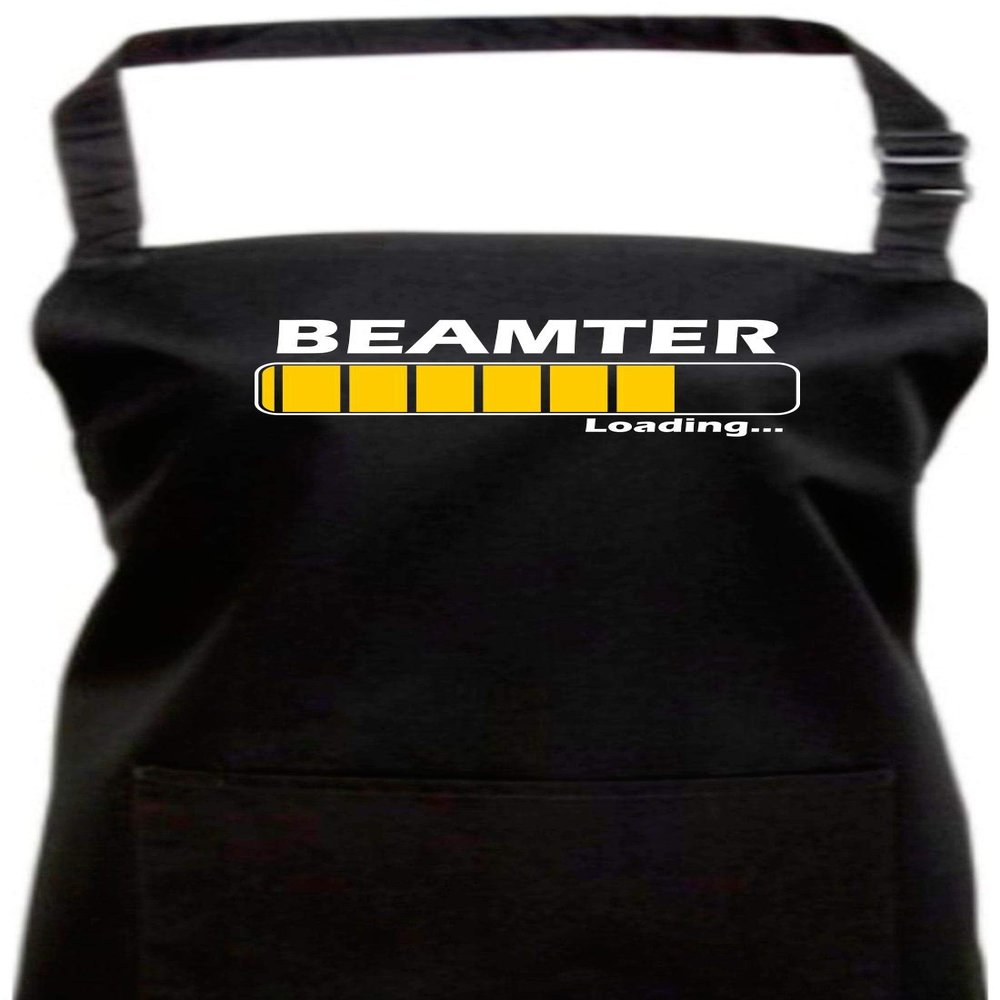ShirtInStyle Chef's Bib Apron, "Loading Civil Servant" Design, Black