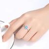 LOKILOKI Vintage Blue/White Fire Opal Rings for Women, 925 Sterling Silver view 3