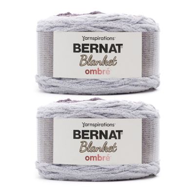 Bernat Blanket Ombre Charcoal Ombre Yarn, 2 Packs, 300 g, Polyester, #6 Super Bulky