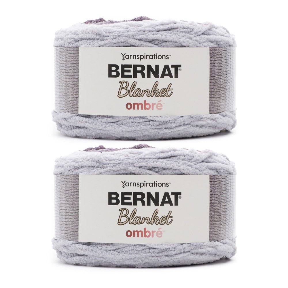 Bernat Blanket Ombre Charcoal Ombre Yarn, 2 Packs, 300 g, Polyester, #6 Super Bulky