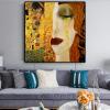 Gustav Klimt The Kiss and Tears Gold Canvas Wall Art Print, 50 x 50 cm (20 x 20 in), Unframed view 3