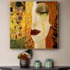 Gustav Klimt The Kiss and Tears Gold Canvas Wall Art Print, 50 x 50 cm (20 x 20 in), Unframed view 4