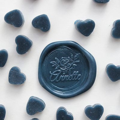 240 Heart-Shaped Wax Seal Beads for Cards, Envelopes, Invitations, Wine Packages, and Letter Sealing (Dark Blue)