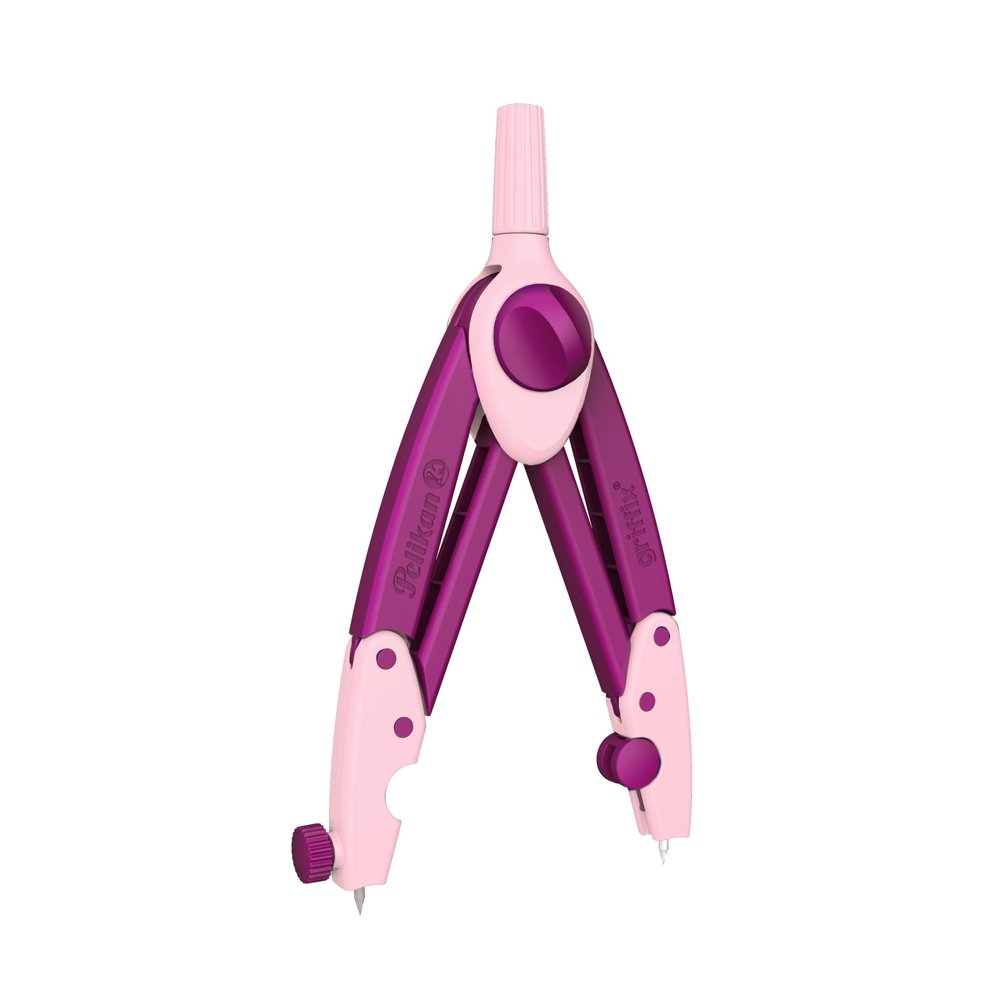 Pelikan griffix School Compass, 150 mm, with Replacement Leads, Sharpener and Point Guard, Sweet Berry, 1 pc.