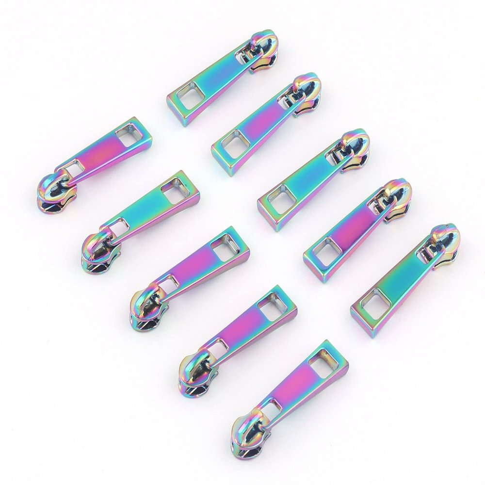 DUO ER 10-Piece Colorful Metal Zipper Sliders, Size #3
