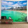 Large Woman, Natural Landscape & Seaside City Tapestry Wall Hanging view 1