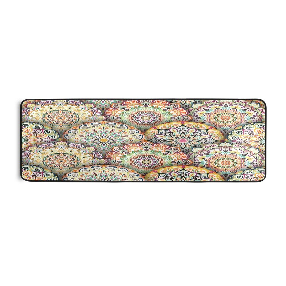 Floral Pattern Hallway Runner Rug, Kitchen Floor Mat, 73 x 61 cm