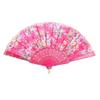 Tiuimk Japanese Folding Fan with Oriental Flowers, Rose Red view 1