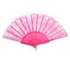 Tiuimk Japanese Folding Fan with Oriental Flowers, Rose Red view 3