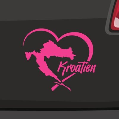 Croatia Heart Sticker – 6 Sizes, 21 Colors – Zagreb Split Adriatic Croatia Hrvatska