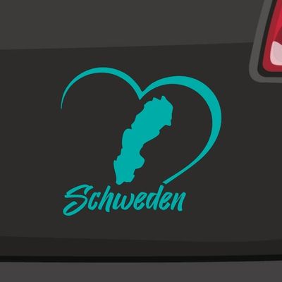 Sweden Heart Sticker – 6 Sizes, 21 Colors – Moose, Baltic Sea, Stockholm, Scandinavia