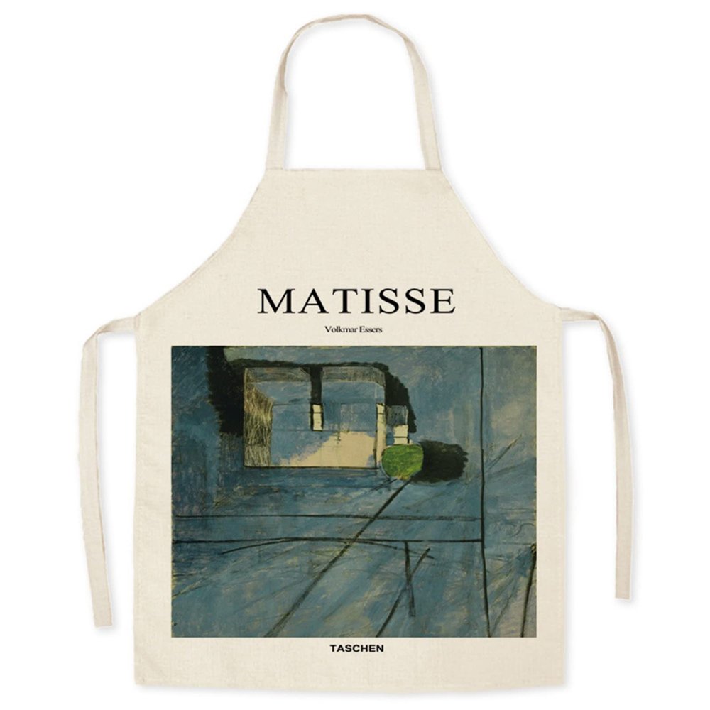 keepmore Matisse Minimalist Art Pattern Kitchen Apron, Waterproof Cotton & Linen Cooking Apron