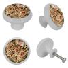 Round Glow-in-the-Dark Cabinet Knobs for Kitchen Cabinets, Leopard and Rose Pattern, 4-Pack view 4