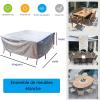 Loveseat Furniture Cover 420D Oxford Waterproof UV-Resistant Winterproof Rectangular 360 x 190 x 71 cm Silver Gray view 4