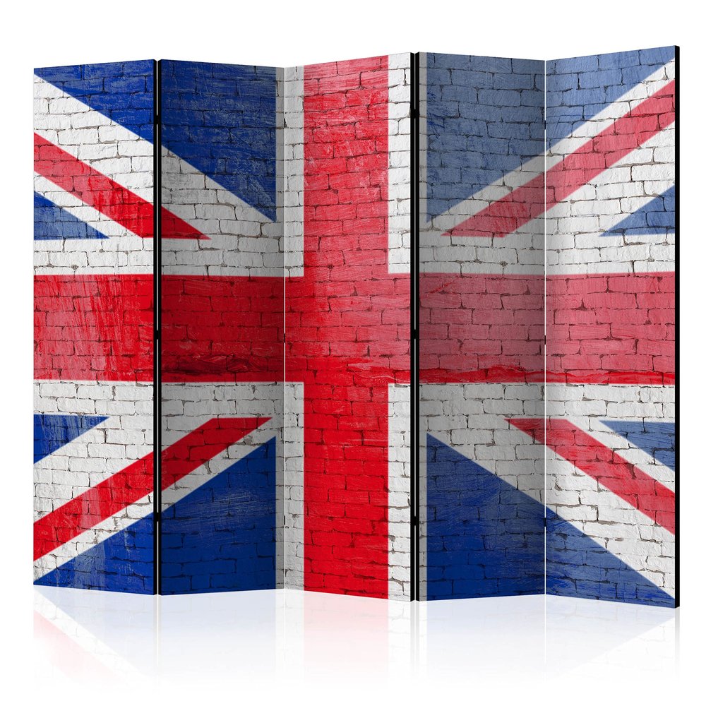 murando England Flag Room Divider, 225 x 172 cm, 5-Panel, Modern