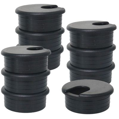 WELWIK Rubber Grommets, Desk Grommets, Plastic Grommets, Hole Covers, PC Cable Organizer, Black, 10-Pack