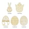 KUGRRFRC 10-Piece DIY Easter Wooden Rabbit Egg Ornaments with String view 4