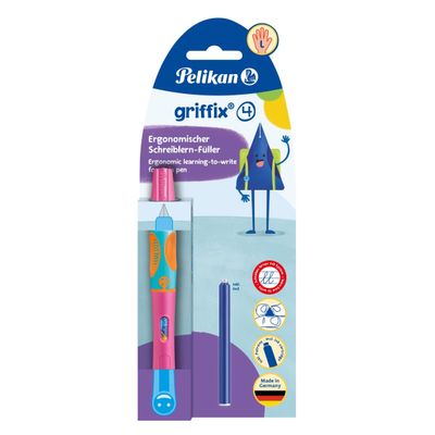 Pelikan Griffix Fountain Pen for Learning to Write, Medium Nib, Left-Handed, Smooth and Comfortable Writing
