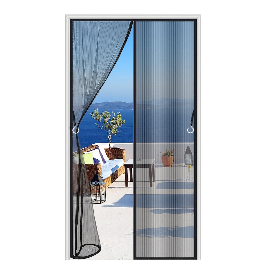 Magnetic Insect Screen Door, 220 x 205 cm, Black A