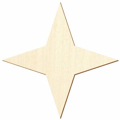 4-Point Wooden Star for Crafts and Décor, 3–50 cm