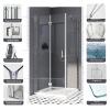 75 x 75 cm Shower Enclosure with Side Panel, 180° Folding Door, 6 mm Tempered Safety Glass view 4
