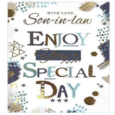 Simon Elvin Birthday Card for Son-in-Law, Male Scene, 23 cm x 15.5 cm E