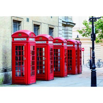 Aoihrraan 3.5 x 2.5 m London Red Telephone Booth Background, British City Street Scene