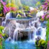 Flower Waterfall Adult Beginner Paint by Numbers Kit with Brush, Canvas & Acrylic Paint view 1