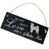 Slate Shiba Inu Sign 22 x 8 cm – All You Need Is Love and a Shiba Inu view 1