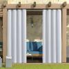 KTCLE Waterproof Outdoor Curtain with Grommets, White, 254 x 175 cm view 1