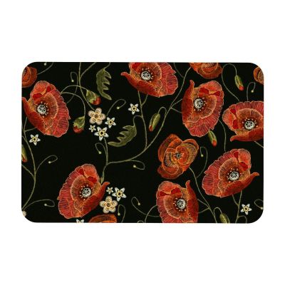 Multifunctional Desk Mat, 45.7 x 71.1 cm, Red Poppy Floral Design, for Office/Home