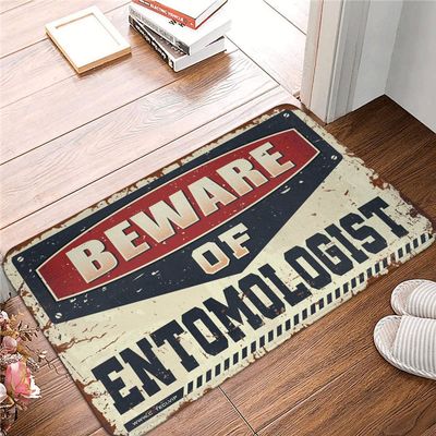 COTECI Spring Welcome Doormat, “Beware of Entomologist,” 65 x 90 cm