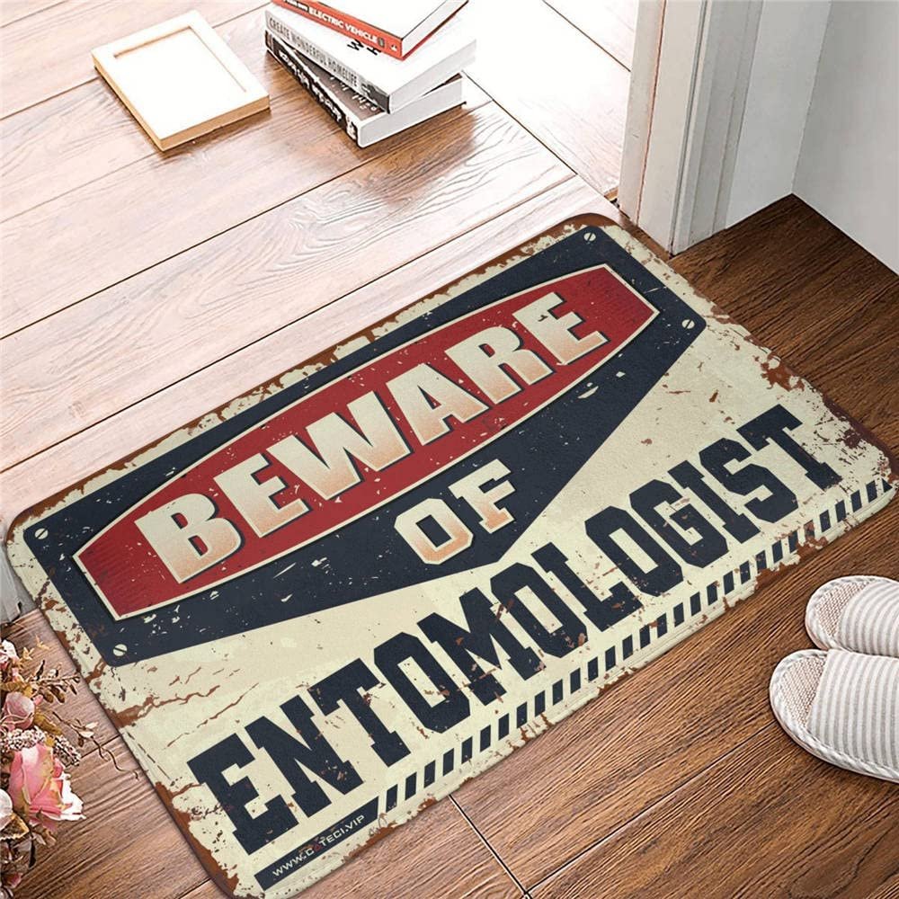 COTECI Spring Welcome Doormat, “Beware of Entomologist,” 65 x 90 cm