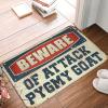 COTECI Porch Welcome Mat, Beware of Pygmy Goat Attack, 65 x 90 cm view 1