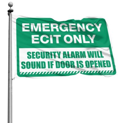 Abipuir Funny "Emergency Exit Only" Flag, Alarm Sounds When Door Opens, 60 x 90 cm