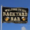 Abipuir Man Cave Flag, Welcome to Our Backyard Bar, Proudly Serving Whatever You Bring, College Flag (Green, 30 x 45 cm) view 2