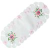 matches21 HOME & HOBBY Elke Oval Table Runner 30 x 70 cm with Elegant Pink Pansy Embroidery and Cutwork, Polyester view 1