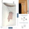 Fine Living Co. Large Hanging Laundry Hamper with Door Hooks and Adhesive Hooks, Beige view 2